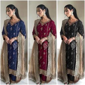Unique Design Wedding and Party Wear Salwar Kameez With Matching Dupatta Available at Affordable Prices from <strong>India</strong> - Product Image 3