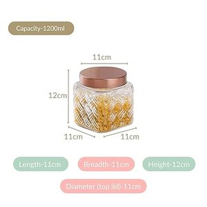 Yeşil şeffaf PC konteyner kavanoz ev gıda depolama ve masa üstü mutfak dekorasyon için kapaklı cam kavanoz - Product Image 4