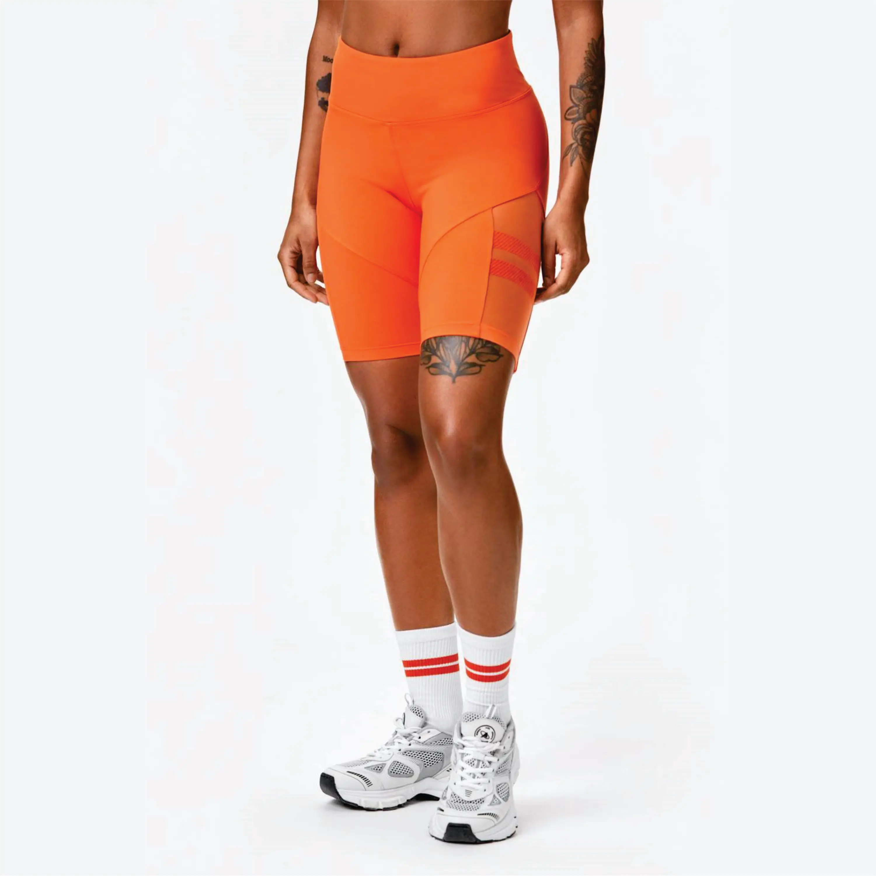 Short de vélo taille haute anti-transpiration à séchage rapide respirant 75% polyester, 25% élasthanne Orangeade Guardian