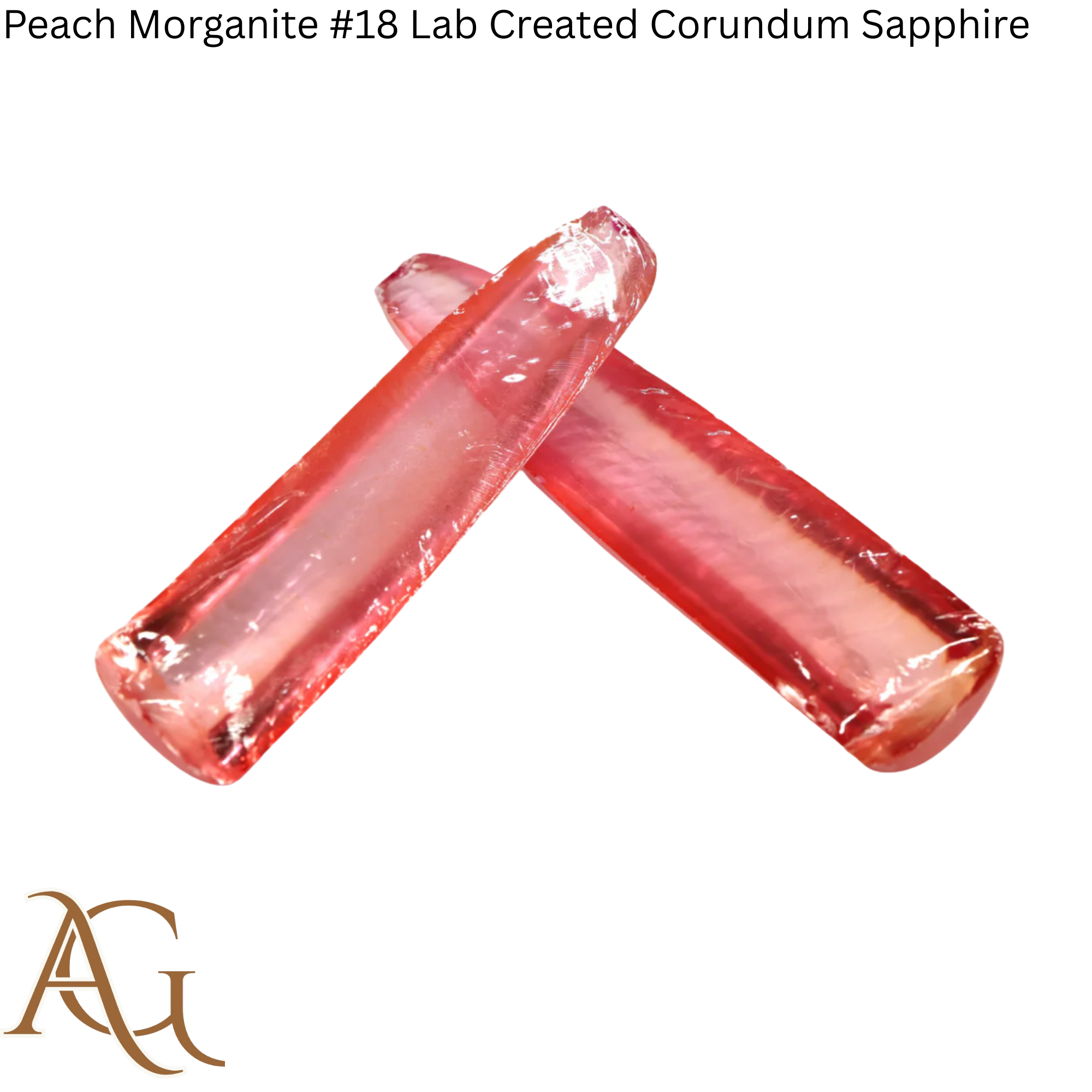 #18 Morganite pêche, saphir corindon de laboratoire