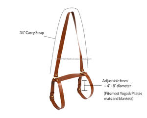 Wholesale Factory Price Stylish &amp; Convenient Outdoor Picnic Blanket Carrier Durable Adjustable Real Leather Strap Blanket Holder