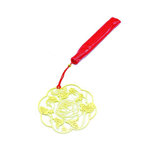 中式金属书签定制设计蚀刻空白黄金金属书签 - Product Image 4