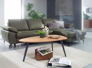 Nordic <strong>Europe</strong> Large Metal Round Coffee Table Console Table Sofa <strong>Center</strong> Table Living Room Modern Black Frame and Wood Top - Product Image 2