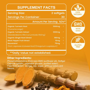 Hot Sale Curcumin Organic Beet Root 500mg 1000mg Best 95% Ginger C3 Complex Turmeric <strong>Extract</strong> Curcumin Softgels For Joint Support - Product Image 2