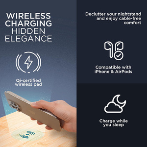 होटल के बेडरूम के लिए दराज के साथ आधुनिक बांस फ्लोटिंग नाइट स्टैंड - Product Image 4