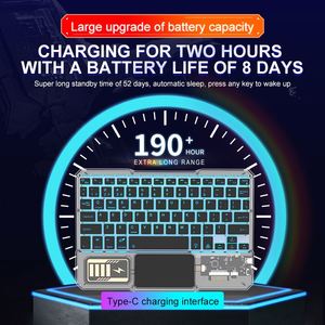 Teclado táctil ultrafino USB C, teclado mágico personalizado para juegos RGB 60%, teclado BT tipo C, Mini teclado inalámbrico portátil para PAD, para tableta, con pantalla táctil, a la medida - Product Image 6