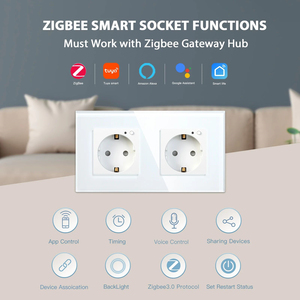 ZigBee智能仪表墙壁插座双欧盟插头谷歌智能生活应用Alexa控制三插座2 USB 16A能量监视器 - Product Image 5