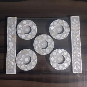 Decent Best Quality Acrylic Tray and Bakhoor Beige <strong>Inlay</strong> Mother of Pearl High Quality Decorative for Many Purposes With Indian - Product Image 2