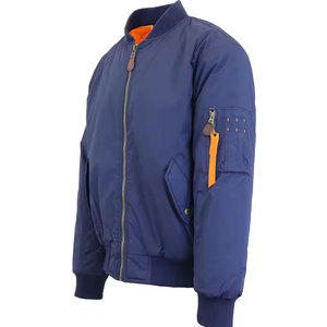 Yüksek kalite 100% Polyester Taslan tuval erkek uçuş bombacı ceket standı fermuar yıkanmış bak ODM toptan toplu mevcut - Product Image 1