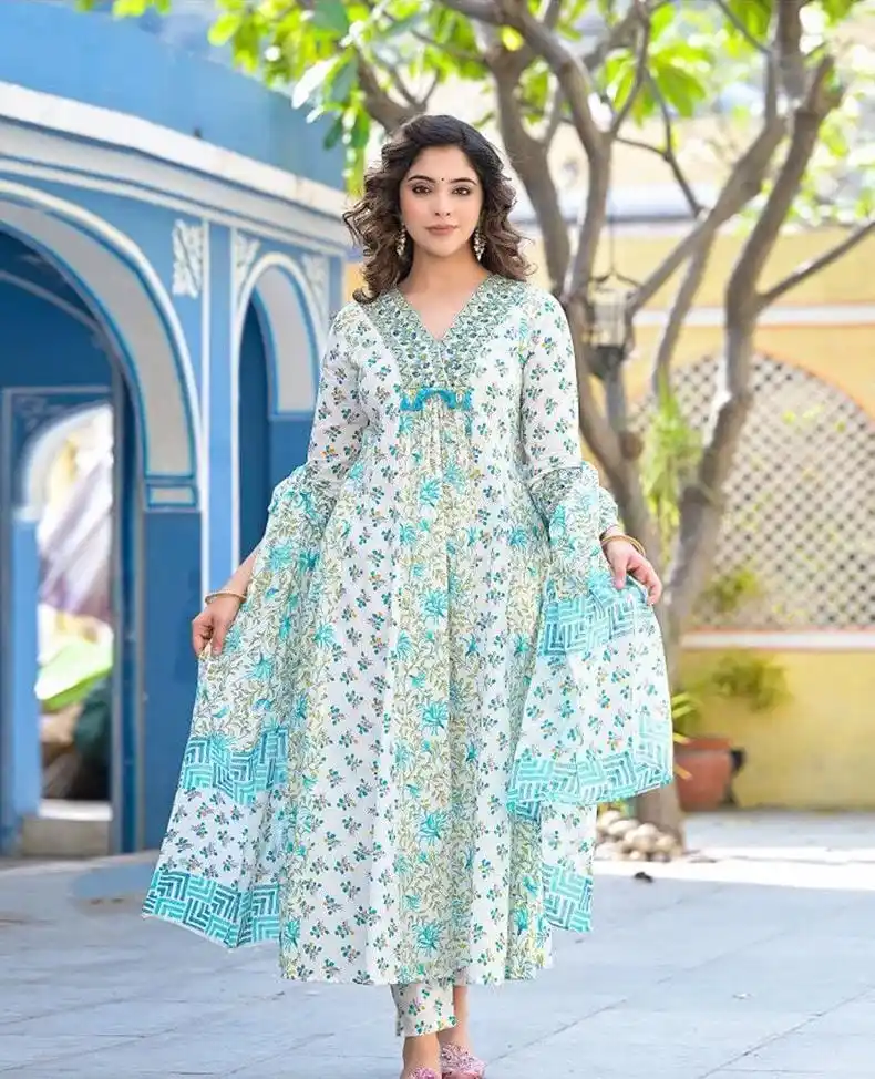 Indian Cotton Kurta for Women Low Price Ethnic Clothing Factory Wholesale Women Floral Printed Kurti Indian Ethnic Indian Kurtis