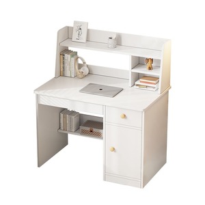 Большой прямоугольный столик из белого дерева с выдвижным ящиком - Product Image 3