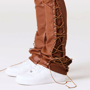 Pantalones de cuero ajustados a la moda para hombre Pantalones de cuero genuino de alta calidad Ropa de hombre Piel de oveja con pantalones de cuero al mejor precio - Product Image 5