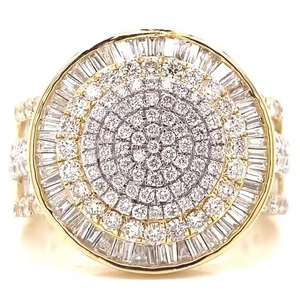 Vvs moissanite 925 כסף מצופה זהב צהוב טבעת אירוסין משובצת יהלומים לנשים