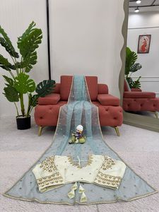Tasarımcı Adults parti kıyafeti Sari bluz hint pakistanlı yeni Sari yetişkinler için düğün Net kumaştan yapılmış - Product Image 5