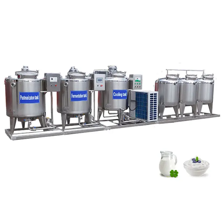 Automatic milk pasteurizer fermenter tanks food grade small complete soymilk flavor yogurt production line