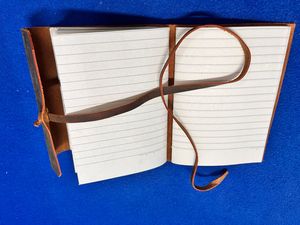 <strong>Natural</strong> Leather Cover Handmade Journal and Travel Diary <strong>Customized</strong> Color and <strong>Design</strong> <strong>Print</strong> <strong>Notebook</strong> in Deckle Edge 240 Sheets Set - Product Image 3