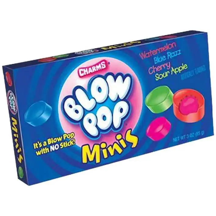 Blow Pops Mini Theater Box 3.5oz (Pack of 12) American Candy Pirulitos