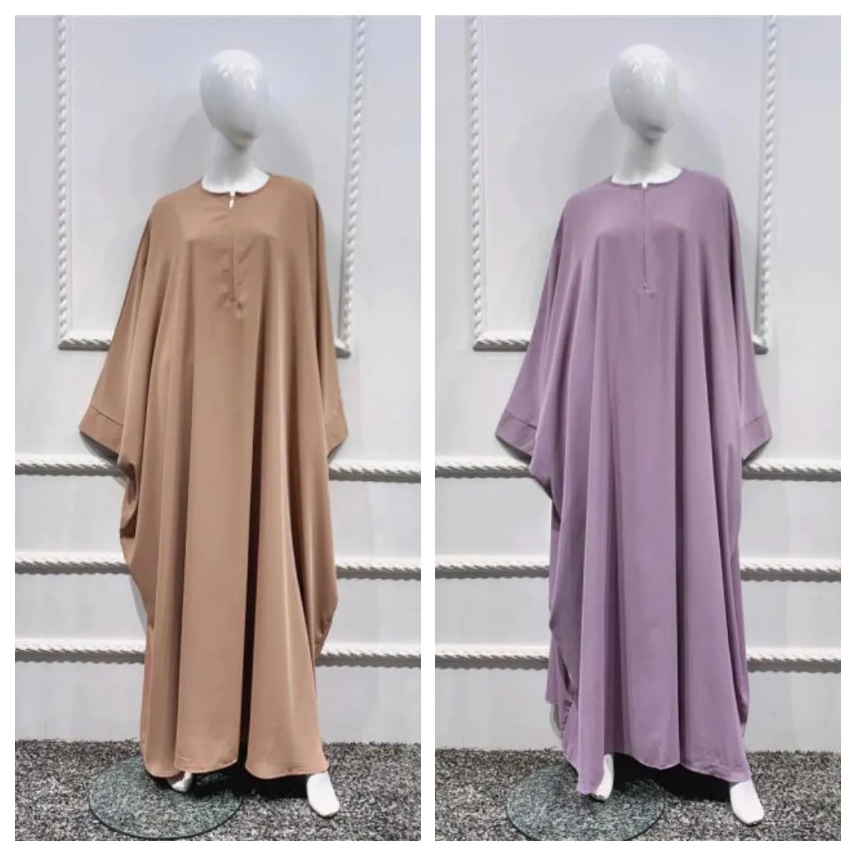 Keluaran Baru Harga Pabrik Wanita Muslim Desain Longgar Kimono Abaya Batu Bordir Grosir Abaya Dubai Buka dan Tutup