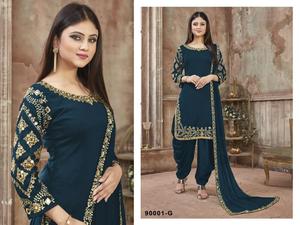 Beautiful Green <strong>Punjabi</strong> Patiala Suit with Dupatta Salwar Kameez Festive Season Casual Party Wear Ladies Wear Wholesale Price