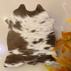 真皮牛皮杯垫棕色和白色迷你牛皮杯垫真皮餐桌餐垫派对喜好婚礼装饰婚礼喜好