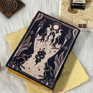 Gölgeler boş büyü kitabı el yapımı deri günlük Grimoire dergisi Deckle kenar kağıt hediyeler ile erkekler ve kadınlar için - Product Image 1