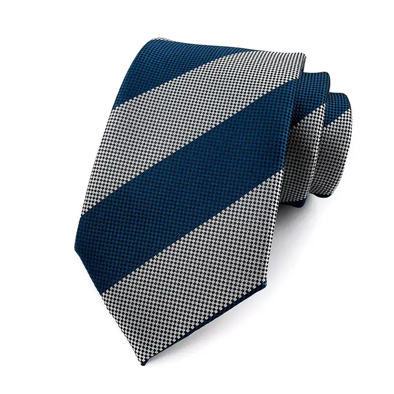 Toptan ofis giyim özel Trendy moda baskılı işlemeli Polyester ipek takım elbise aksesuarları etiket kravat erkekler için