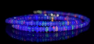 Doğal etiyopya Welo yangın Opal boncuk kolye mavi renk Opal 16/17/18/20/22 inç uzun kolye boncuklu Opal kolye - Product Image 3