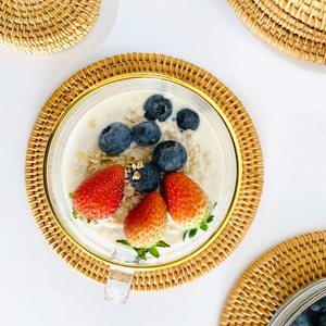 Handmade Clássico Exótico Rattan Trivets Placemats Table Mats Artisan-Criado <span class=keywords><strong>Coasters</strong></span> para Panelas Quentes Panelas Bules Bebidas