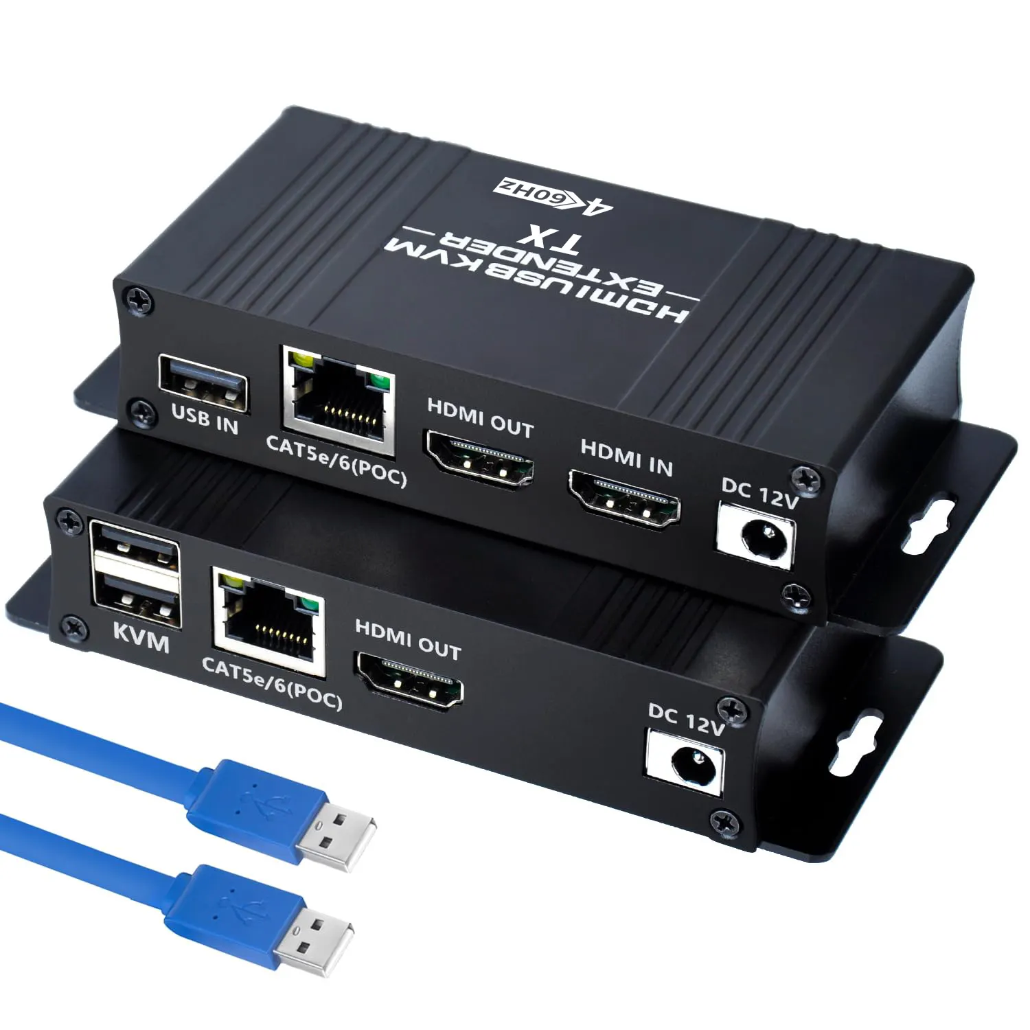 Syong Hdmi Extender Over Ethernet 80 Meter Netwerk Cat5e/Cat6 Usb 2.0*2 Poort 4K Hdmi Kvm Extender