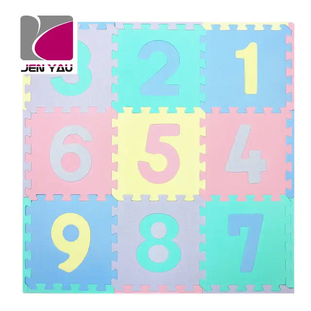 123 numéro sans odeur doux EVA mousse bébé enfants enfants tapis de jeu Jigsaw Puzzle tapis vente directe d'usine