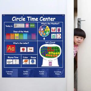 圆圈时间中心袖珍图表日历，教育袖珍图表学习形状，彩色教室袖珍图表 - Product Image 3