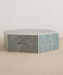 Unique Bone Inlay Coffee Table Elegant Wood Furniture for <strong>Living</strong> Room Kitchen and Home Use Hard Work by f s international - Product Image 5