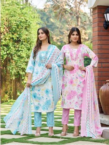 Pure Cotton Floral Printed <strong>Jaipuri</strong> Dress for Women Long Casual Style Short Sleeves Trendy Daily Wear Including Beach Weddings