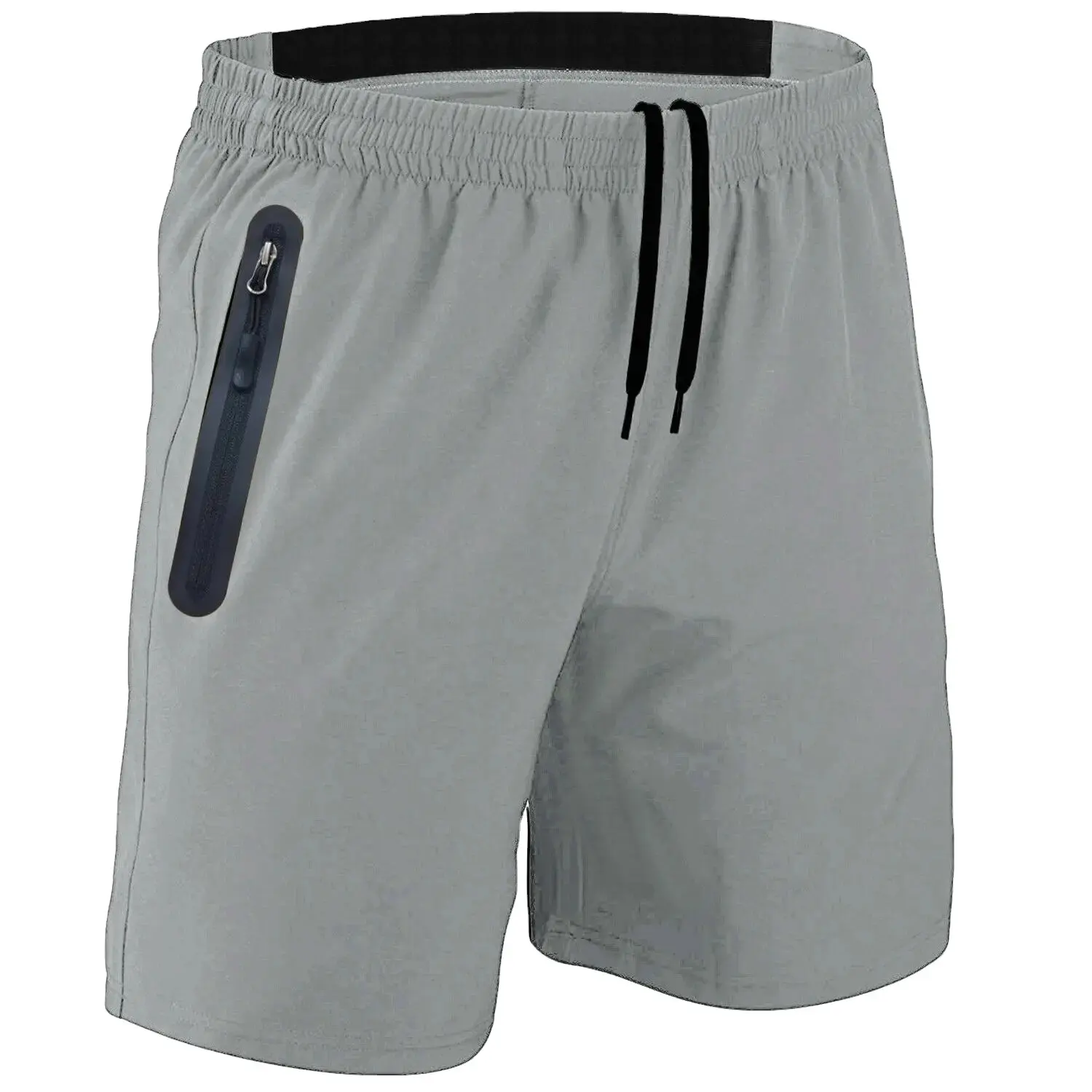 2024 Shorts de malha masculinos de camada dupla com bolsos com zíper Shorts masculinos de poliéster respirável Shorts personalizados