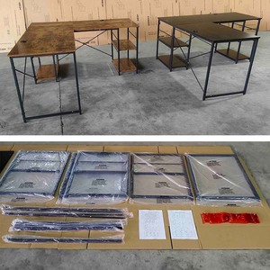 Mesa de ordenador en forma de L para oficina en casa con soporte para monitor de escritorio mesa de juegos con toma de corriente y cajón de archivos - Product Image 6