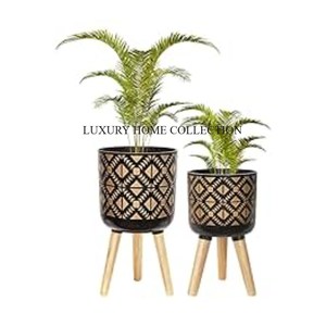Deep Bowl Wooden <strong>Planter</strong> with Mop Work Design <strong>Planter</strong> Perfect for Displaying lush Greenery and Ferns at Sale Rate - Product Image 3