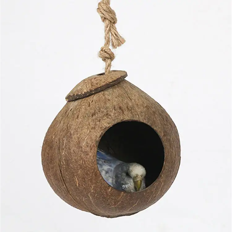 Maison pour oiseaux perroquet en coquilles de noix de coco, cage de nid 100% biodégradable, prix bas