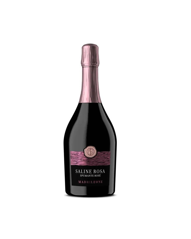 Puglia에서 이탈리아에서 만든 이탈리아 스파클링 로즈 와인 Saline Rosa brut 유리 병에 와인을 하이 퀄리티