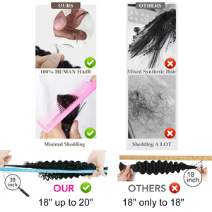 ผมต่อจากผมมนุษย์ผมหยิกหยักศกยาว18นิ้วสำหรับผมถักเปีย4A 4C 4B - Product Image 4