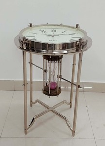 Metall Send Timer Tisch mit Uhr und Klarglas Kaffee Beistell tisch mit Uhr Unique Design Tisch uhr - Product Image 6