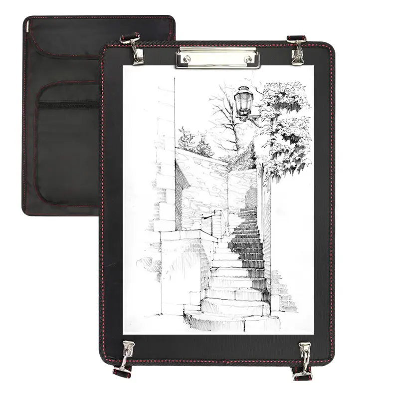 Mikailan-tablero de mano para bocetos de artista, 8K, negro, con clip para tablero de dibujo, boceto, papel, almacenamiento de archivos, superficie de dibujo, carpeta de clip