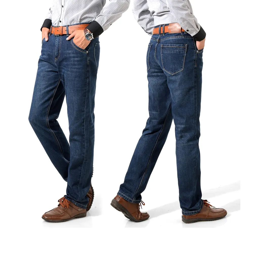 New Hot Sale Atacado Homens Algodão Formal Clássico Jeans Masculino Denim Calças Desgaste do Trabalho Jeans dos homens