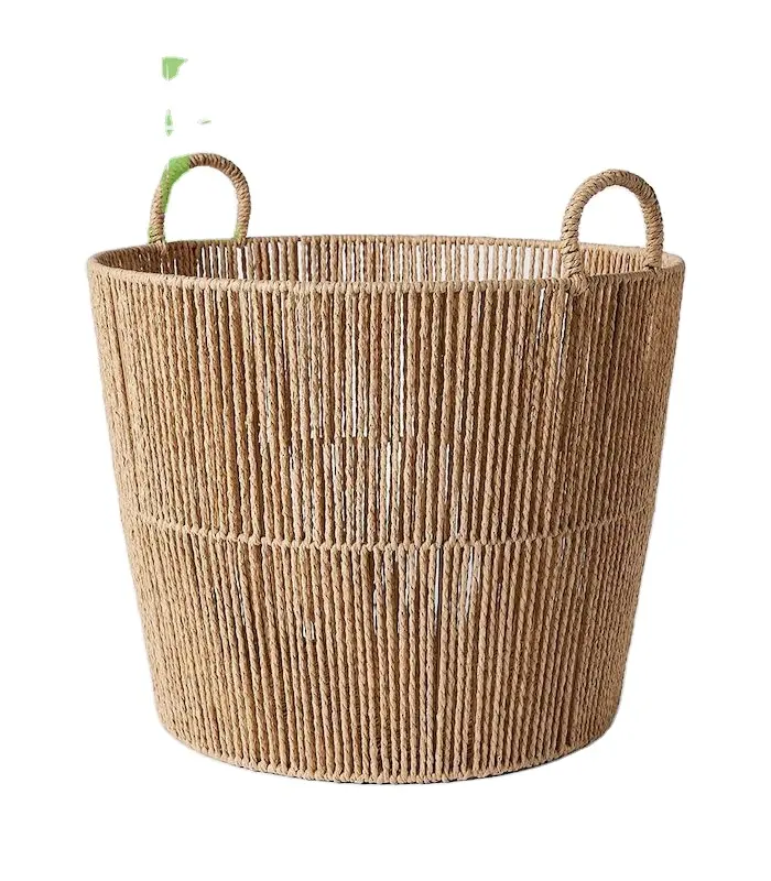 Fabricação Vietnã Rope Paper Basket Armazenamento Lavanderia Roupas OEM Designs Aceitável Personalizado de HNH craft Handmade Atacado