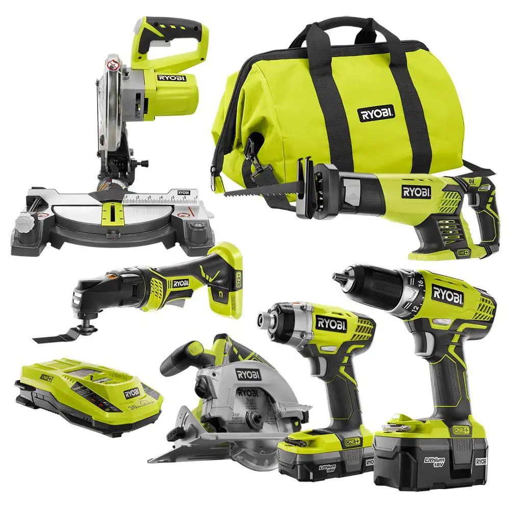 Novo kit combinado sem fio Ryobi 18 volts ONE+ Lítio-Íon