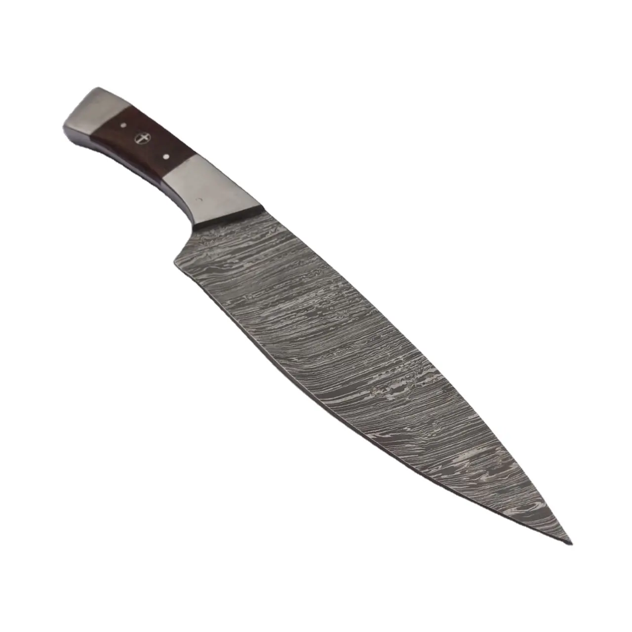 Premium kalite profesyonel el yapımı şam çelik 12.5 inç ahşap saplı şef bıçağı için evrensel mutfak