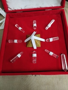 New Healing Crystal Box with One <strong>Pyramid</strong> and Seven Pencils of clear Quartz with <strong>Red</strong> Box for Wholesale Now Available - Product Image 3