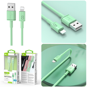 2M 3A USB数据线适用于iPhone HCB-03-IP绿色 - Product Image 1