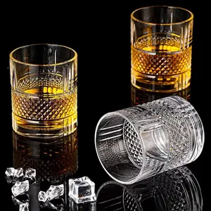 グレンクラフトラグジュアリーヴィンテージクリスタルカクテルグラス3 "x3.25" ウイスキーの結婚披露宴や飲料用の透明なティキマグ