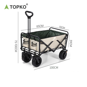 TOPKO Chariot de plage pliable de haute qualité pour l'extérieur Chariot de plage pliable léger pour le camping en plein air