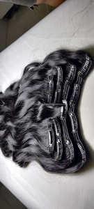 ホット販売2023ナチュラルクリップヘアエクステンション6セット120 GM 100% バージン人毛ウィッグインドメーカー - Product Image 5